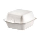 Burgerbox mit integriertem Deckel, Bagasse, 150 x 150 mm