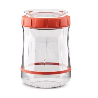 Sauerteig - Fermentierglas 900 ml, Deckel orange