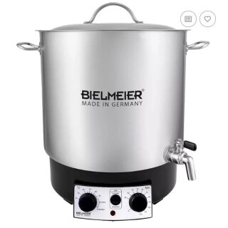 BIELMEIER Einkochautomat, Gl&uuml;hweinautomat, 29 Liter, Edelstahl, Auslaufhahn 3/4", mit Zeituhr